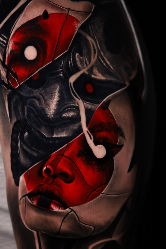 Photo-04-01-2021-22-01-23-683x1024 Geisha head with inner onii demon Kluczyk tattoo