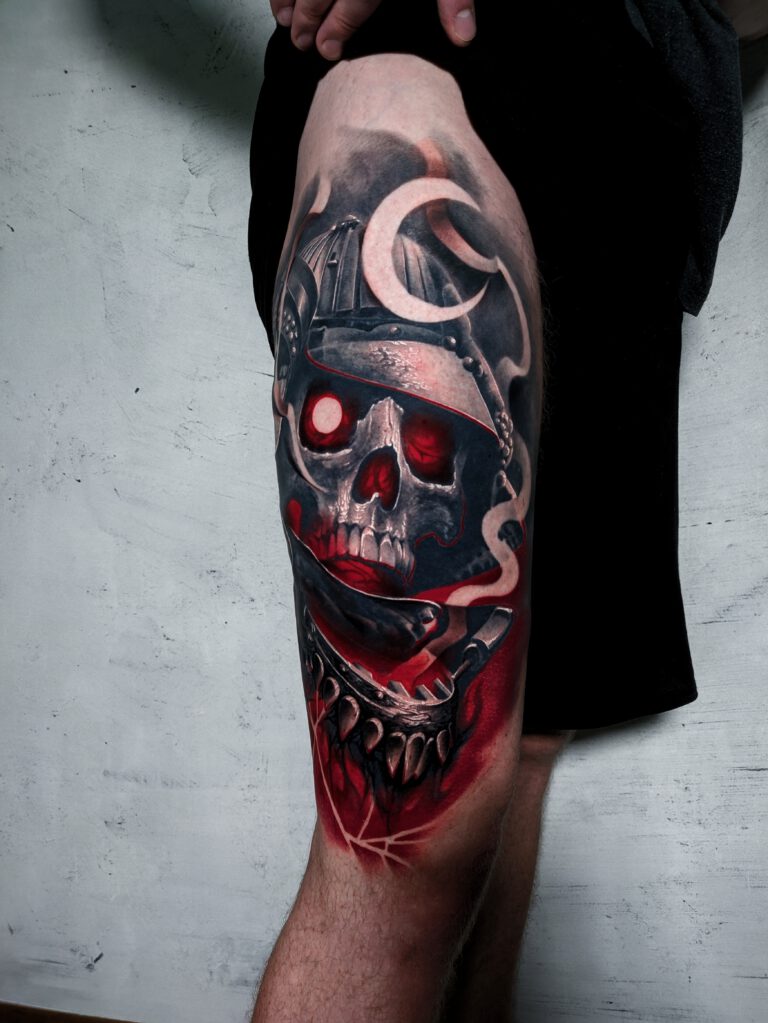 IMG_MJL_IMG_20200905_195304-01-768x1023 Samurai mask on skull Kluczyk tattoo